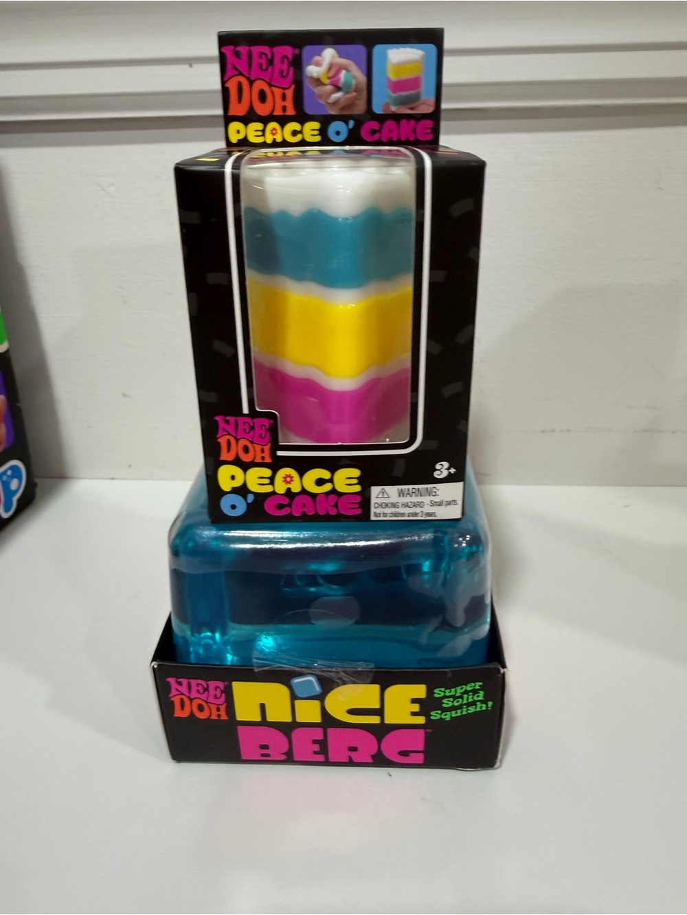 NeeDoh Peace O' Cake Layered Squishy and JUMBO NiceBerg Blue